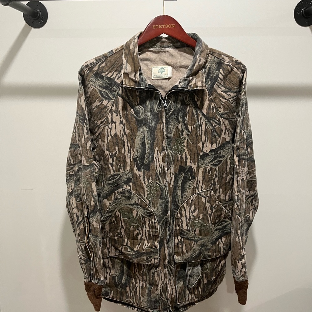 Vintage Mossy Oak Treestand Pattern Full Zip Archer Jacket Size M Made in USA